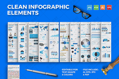 信息图表设计创意商务图形合集可视化数据海报模板 ai矢量PPT素材